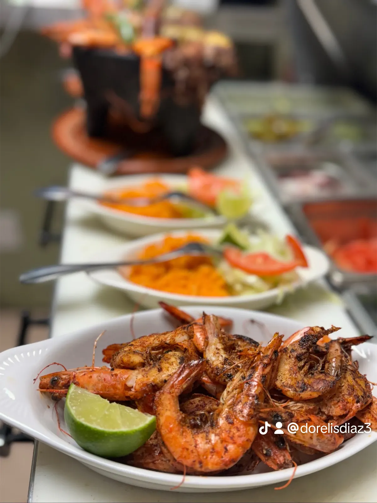 Shrimp plates with rice