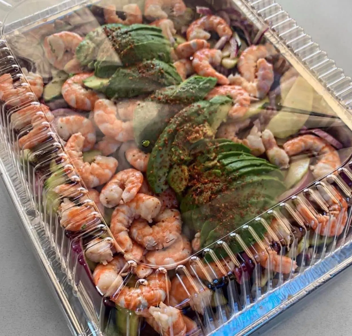 Fresh shrimp tray