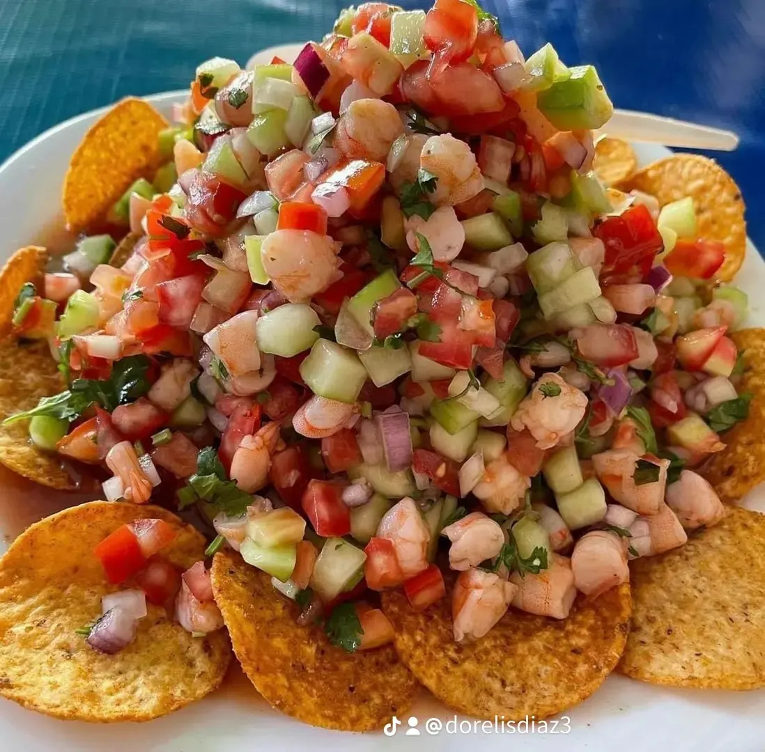 Tostadas with shrimp